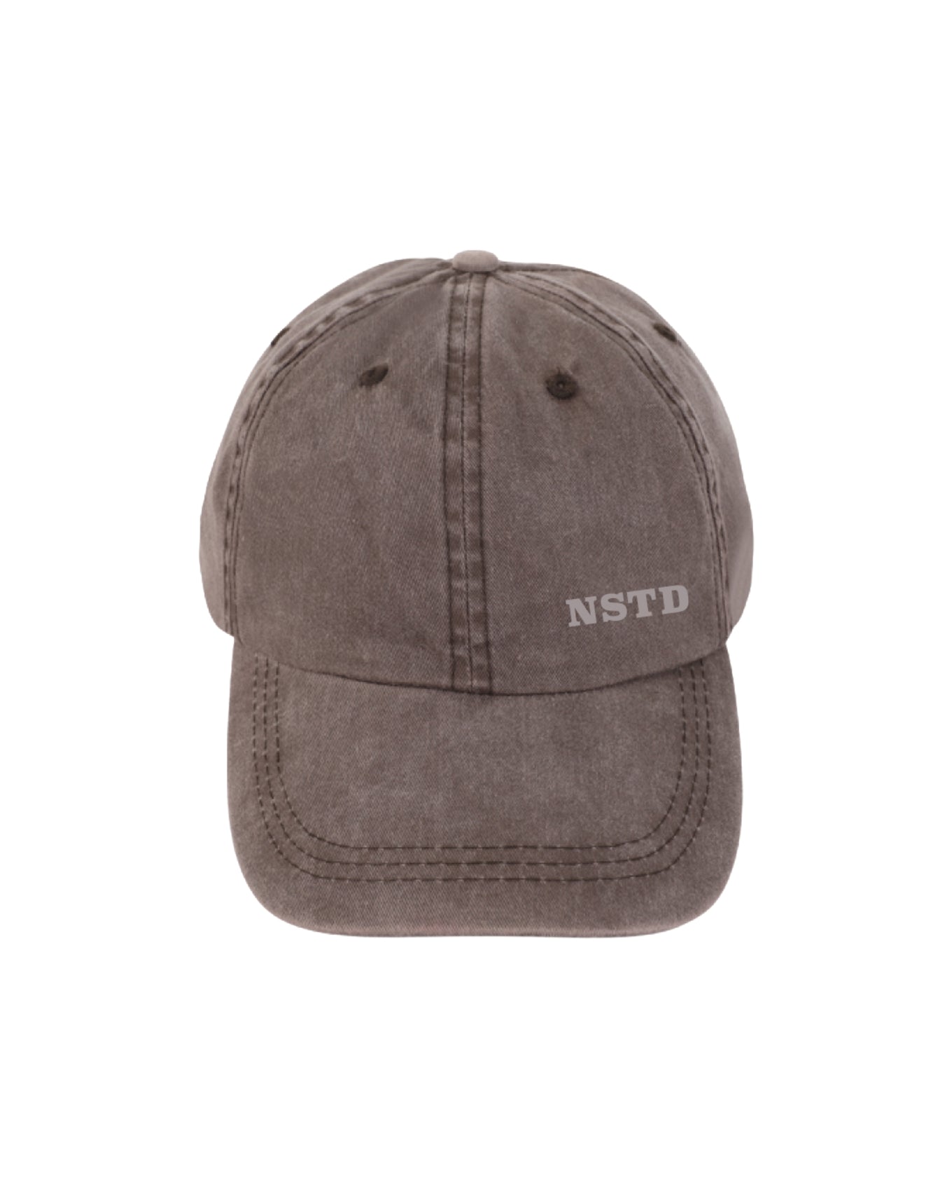 brown cap with 'NSTD' logo on a white background