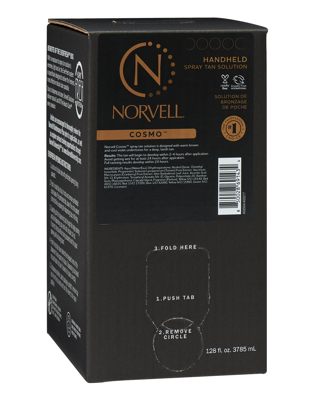 Norvell Cosmo, Professional Spray Tan Solution 128oz front