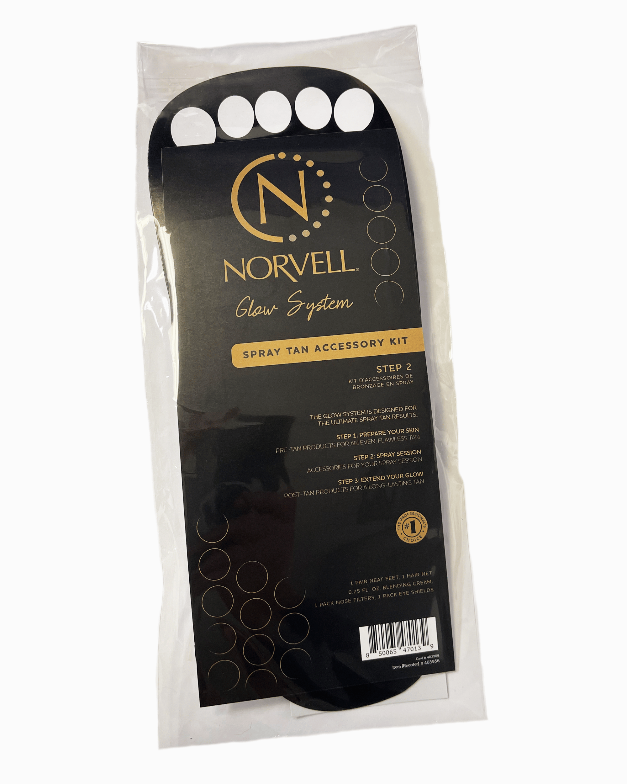 Norvell spray tan accessory kit packaging on a white background