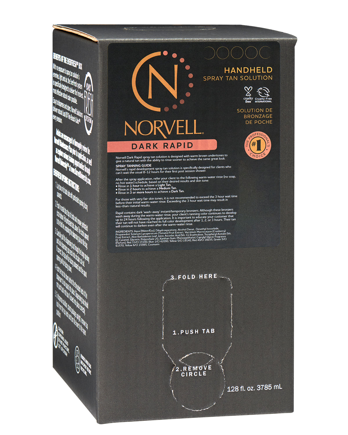 Norvell Dark Rapid, Professional Spray Tan Solution 128oz front