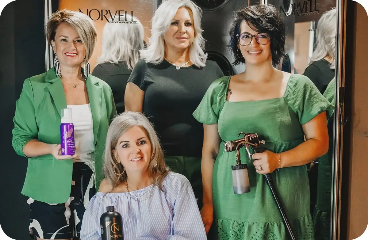 A group of successful Norvell cosmetology students, representing the community that students can advocate for at their own beauty school.