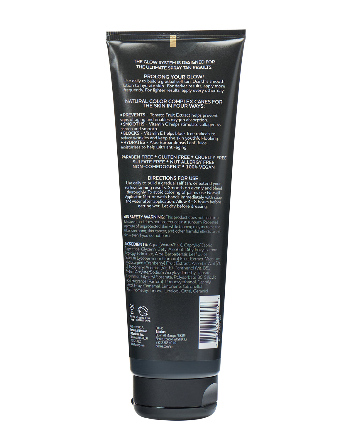 Norvell Post-Tan Prolong Color Extending Lotion 8.5oz Back