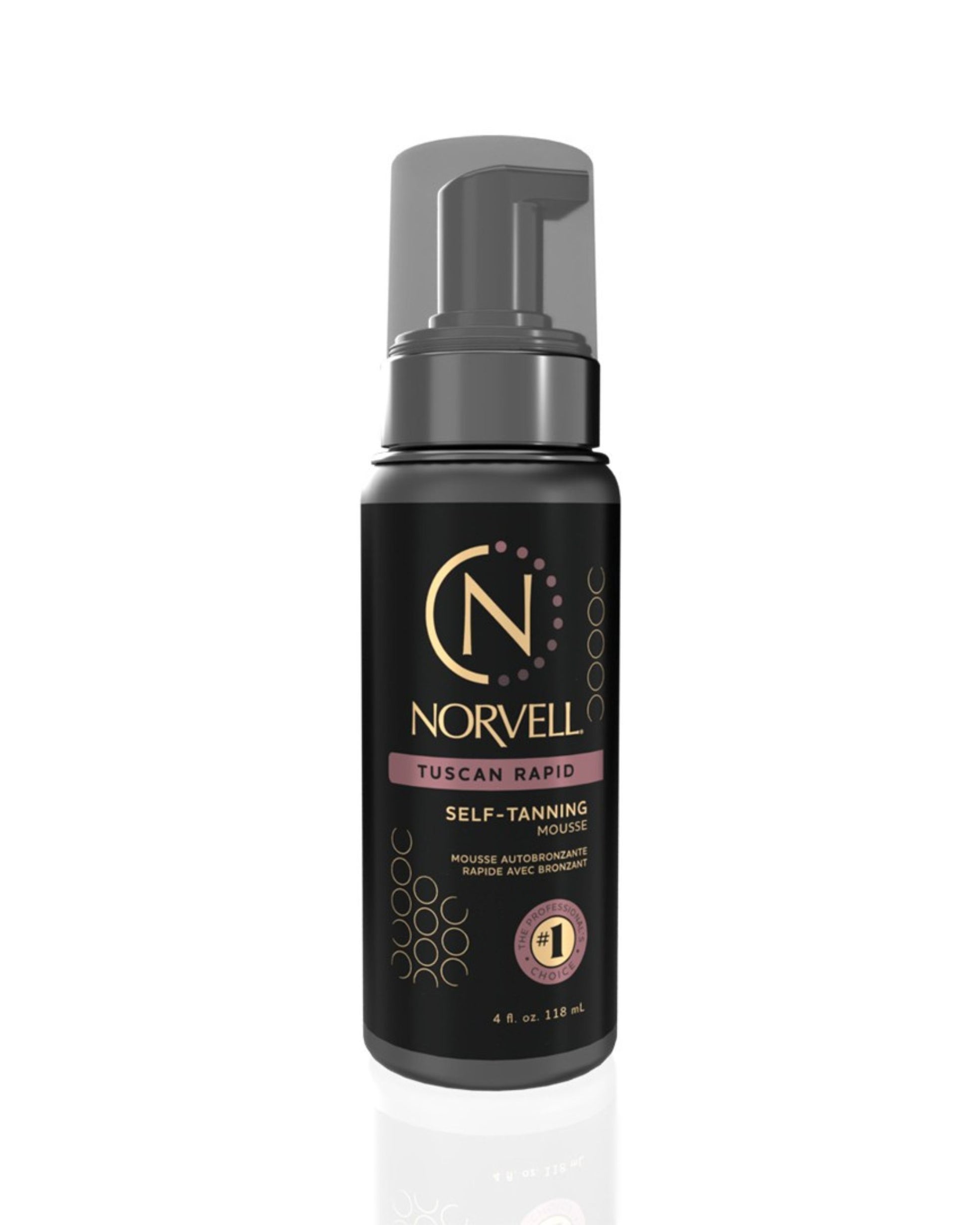 Norvell Tuscan self-tanning mousse bottle on a white background