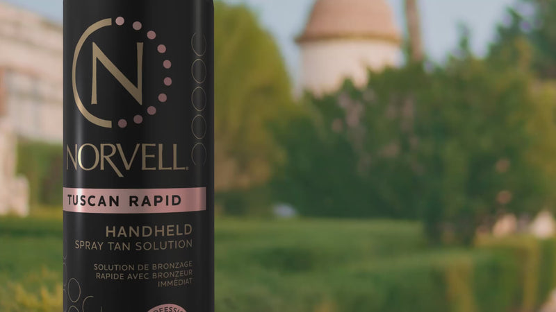 Promotional video introducing Norvell's one-of-a-kind Tuscan Rose-gold spray tan solution color, now available in a rapid format.