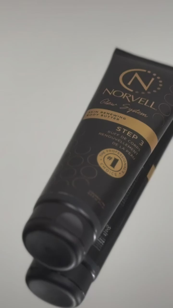 video showing the clear tanning drops in a lotion