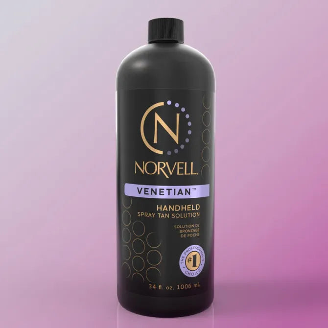 Norvell Venetian handheld spray tan solution bottle.
